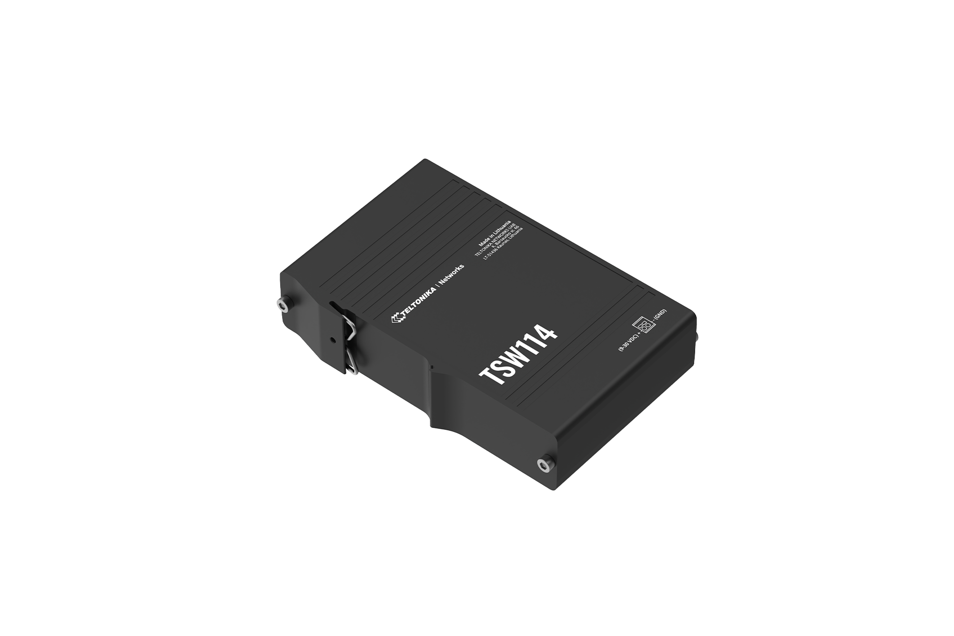 TSW114 DIN RAIL SWITCH 5 GBE PORTS, INTEGRATED DIN RAIL BRACKET AND FRONT-FACING — view 2