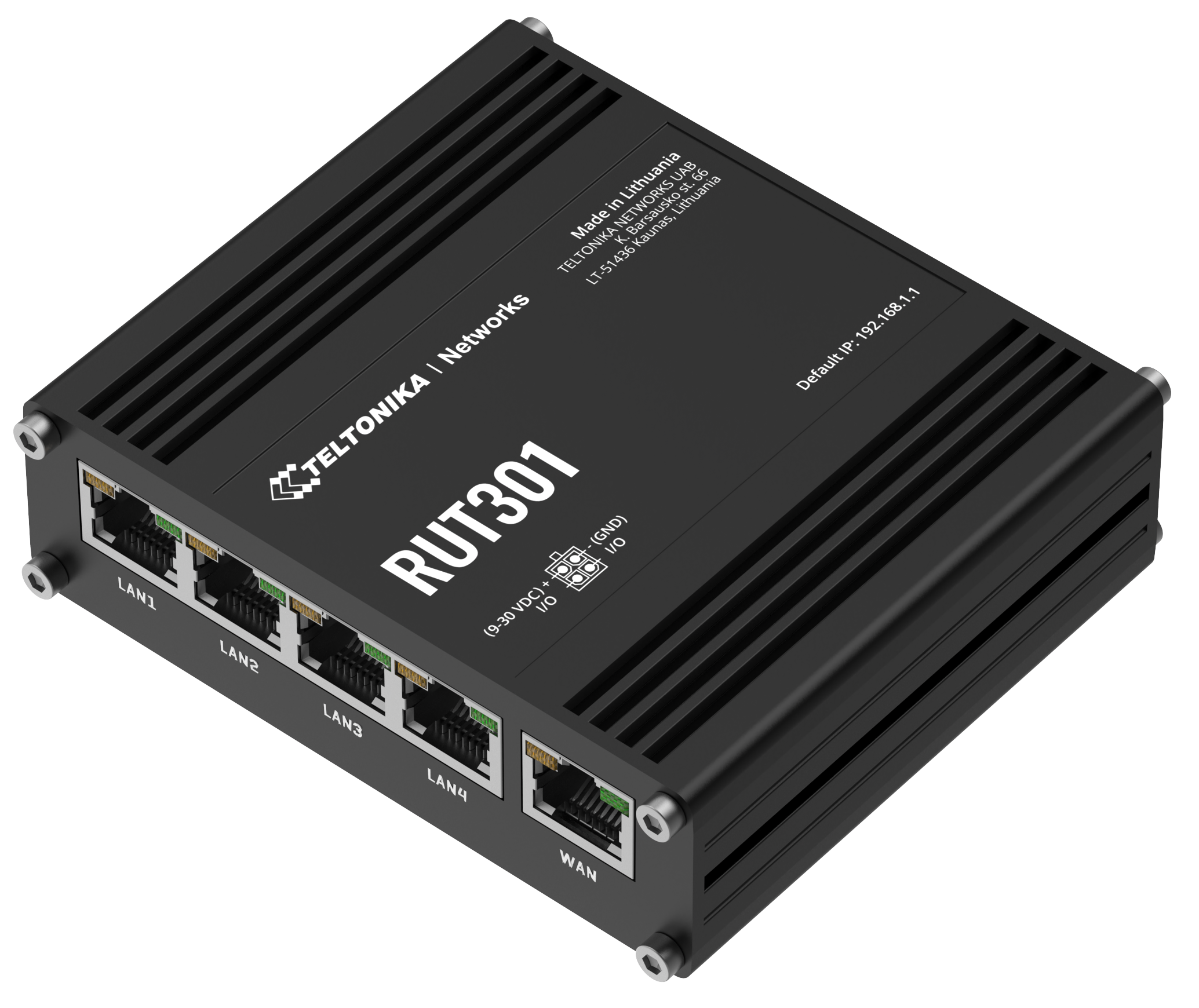 RUT301 ETHERNET ROUTER, 5 X ETHERNET PORTS (10/100 MBPS), DIGITAL I/OS, AND USB — view 8