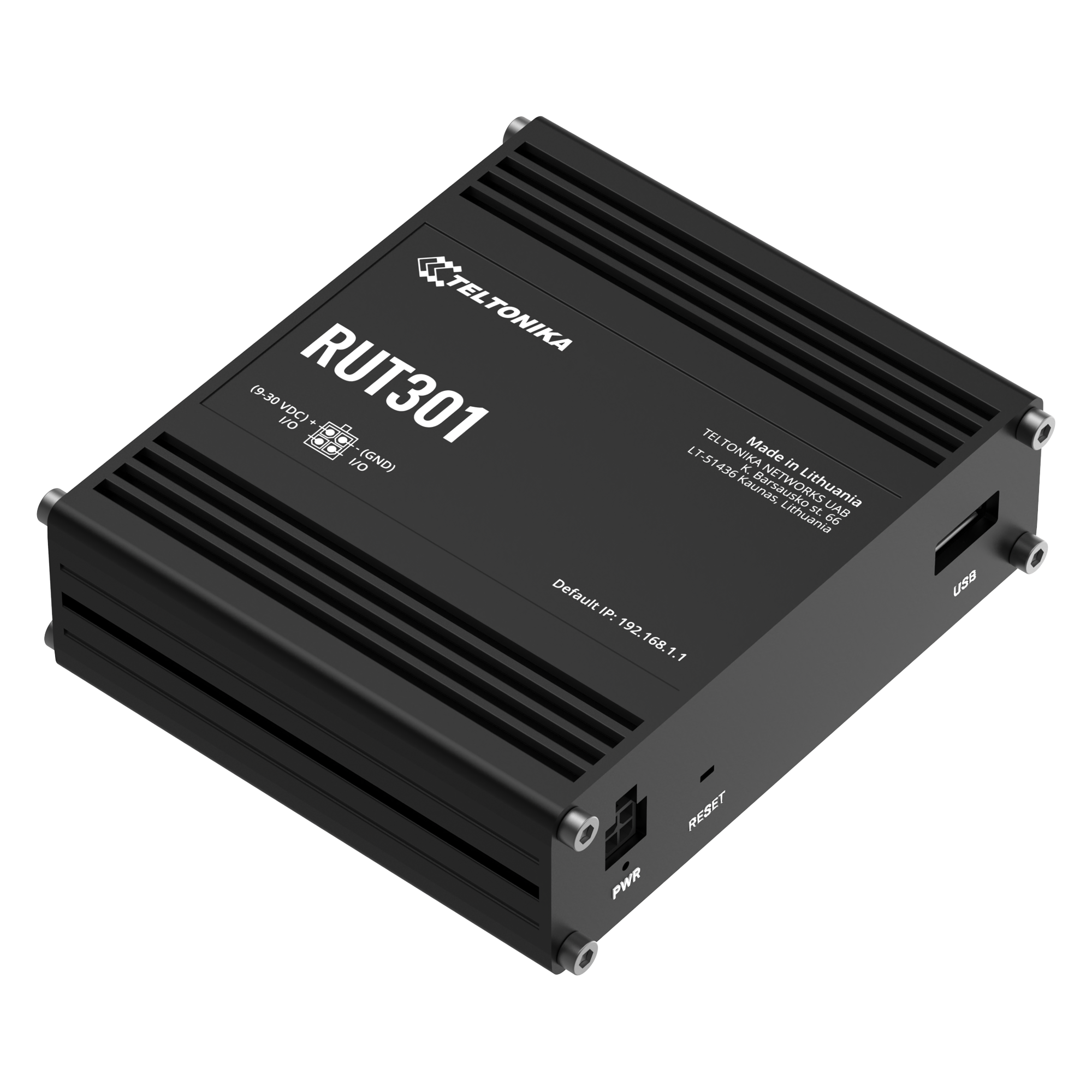 RUT301 ETHERNET ROUTER, 5 X ETHERNET PORTS (10/100 MBPS), DIGITAL I/OS, AND USB — view 2