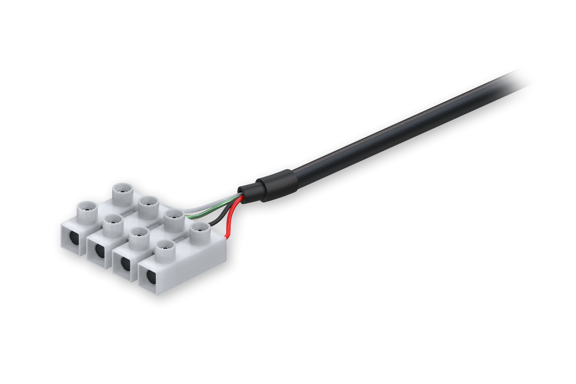 Teltonika PR2FK20M router power cable with 4-way screw terminal for panel wiring — view 2