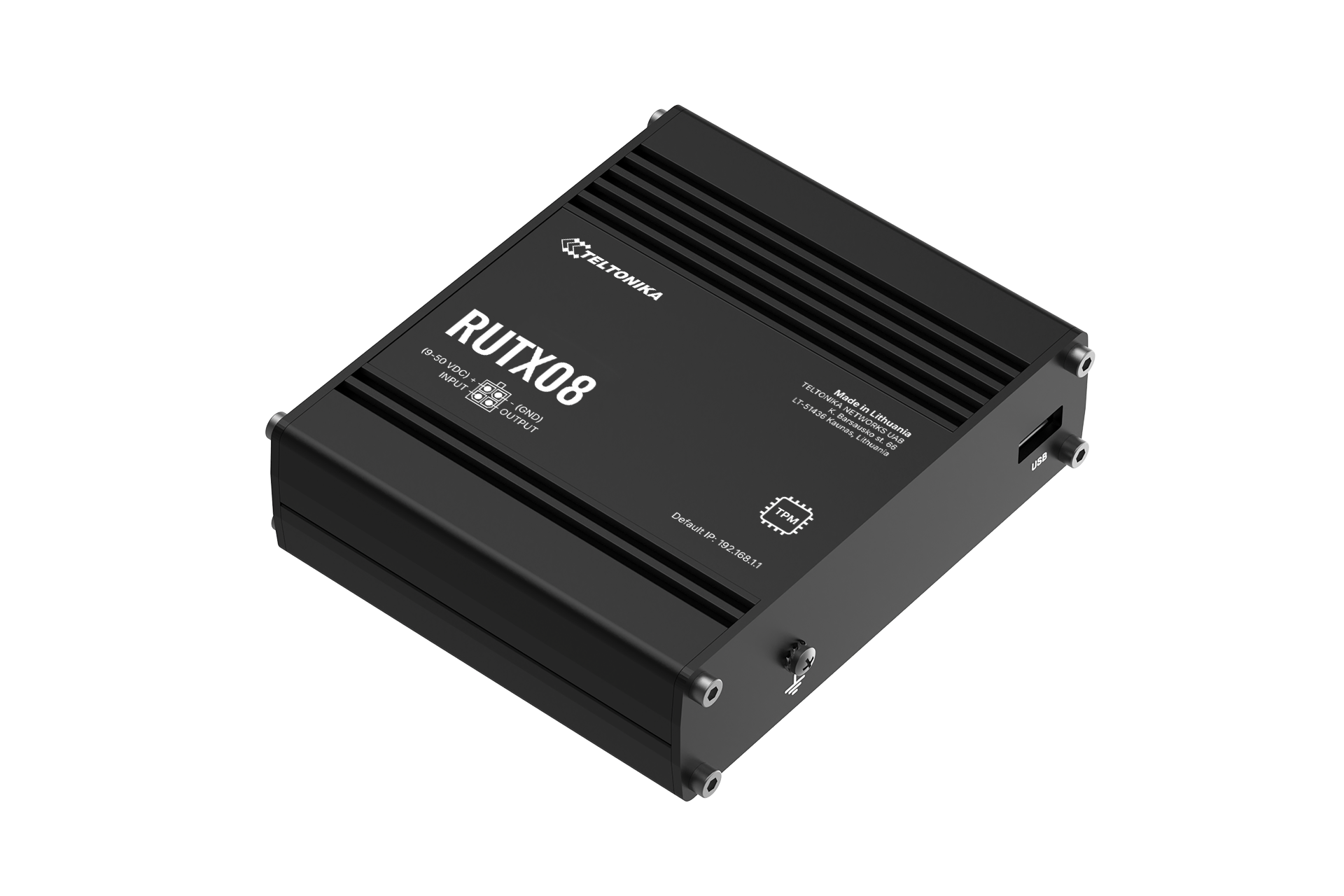 Teltonika RUTX08 Ethernet router with 4 Gigabit Ethernet ports for industrial network segmentation — view 6