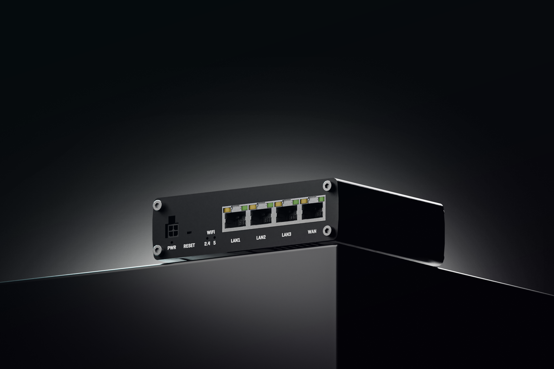 Teltonika RUTX10 Ethernet router with 4 Gigabit ports, dual-band Wi‑Fi, and Bluetooth LE — view 6