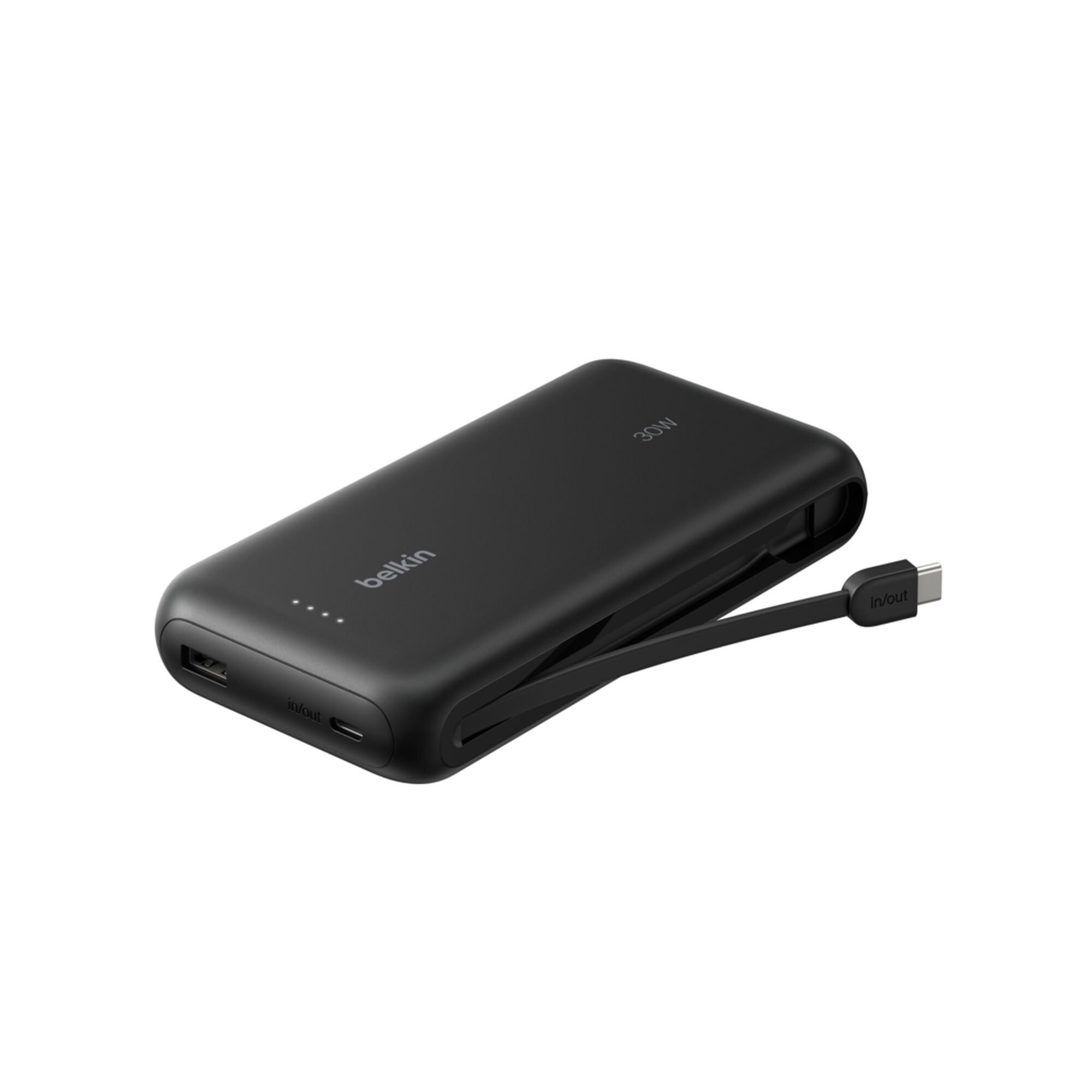 Belkin Power Bank 20K (30W) with Integrated USB-C Cable for Nintendo Switch 2, Black