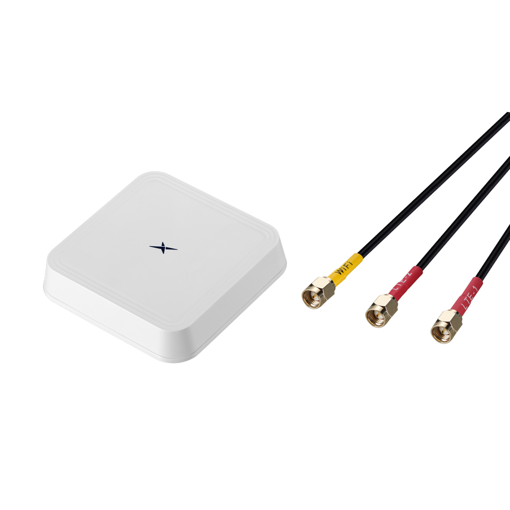 Taoglas Comet MA583 3-in-1 5G/4G MIMO and Wi-Fi 6 Puck Antenna, White Permanent Screw Mount