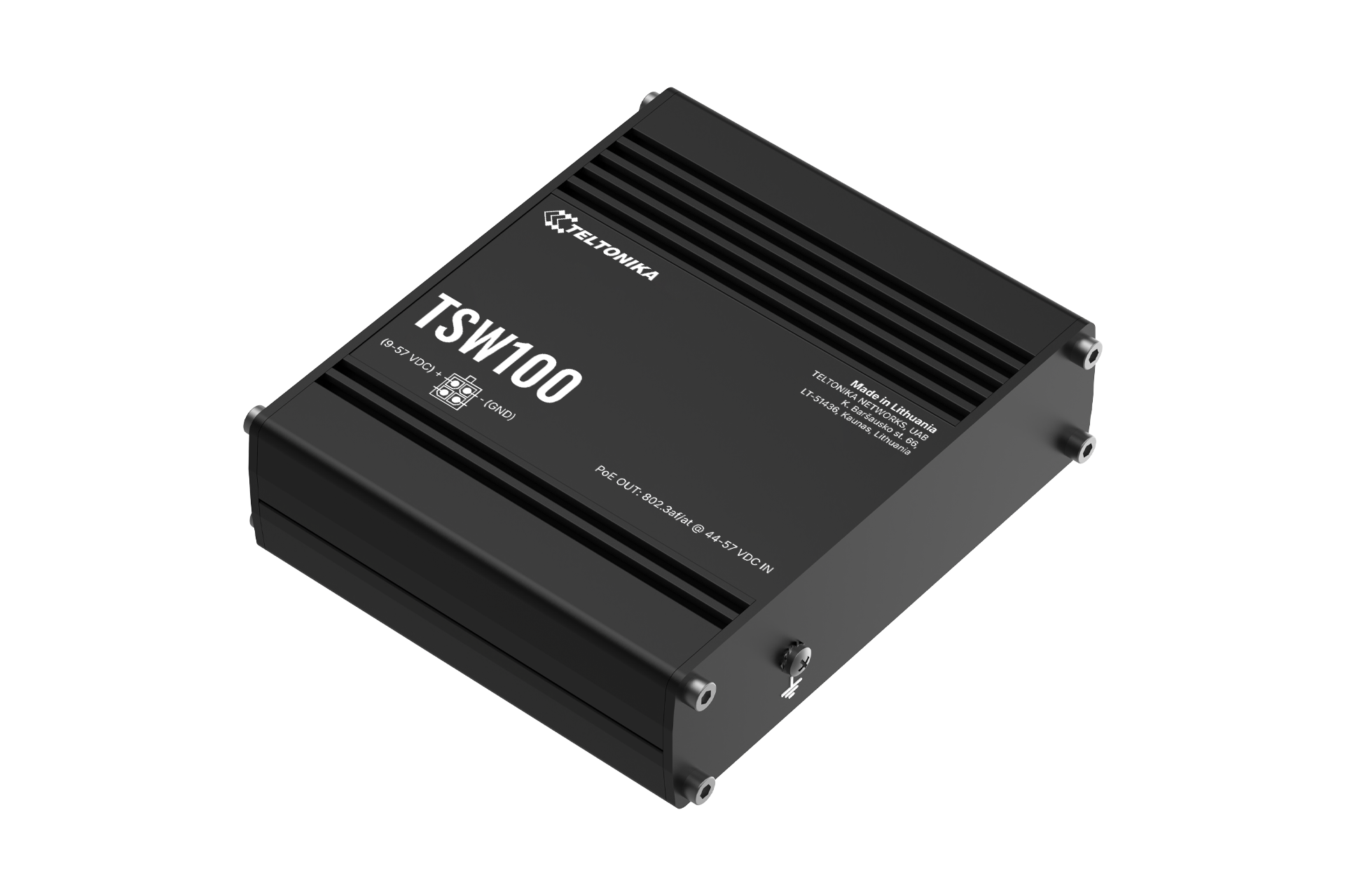 Teltonika TSW100 5-port unmanaged switch with US power supply for edge Ethernet connectivity — view 2