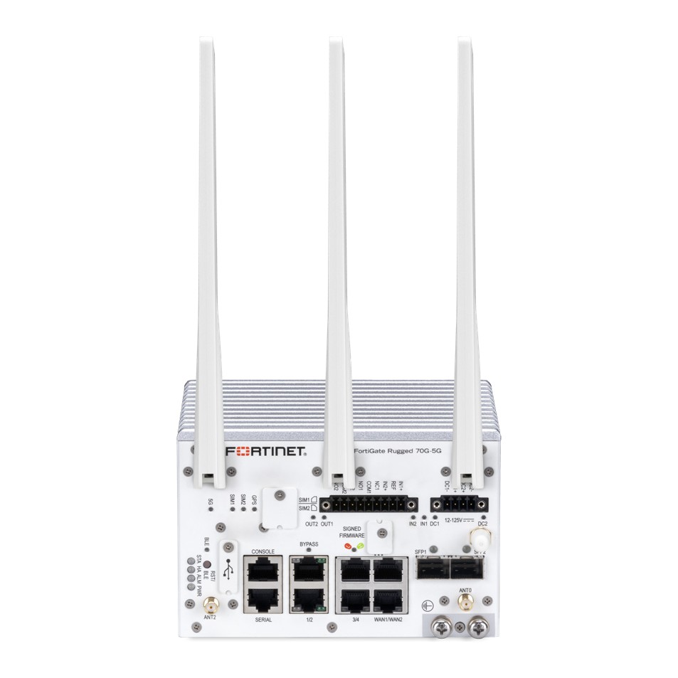 Fortinet FortiGate Rugged 70G-5G Industrial 5G Firewall with Dual SIM and GPS