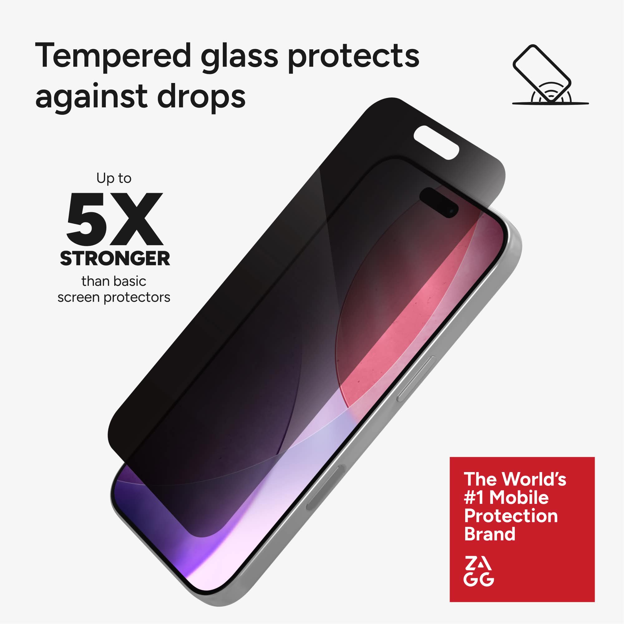 ZAGG Glass Elite Privacy iPhone 17 Pro screen protector — view 3