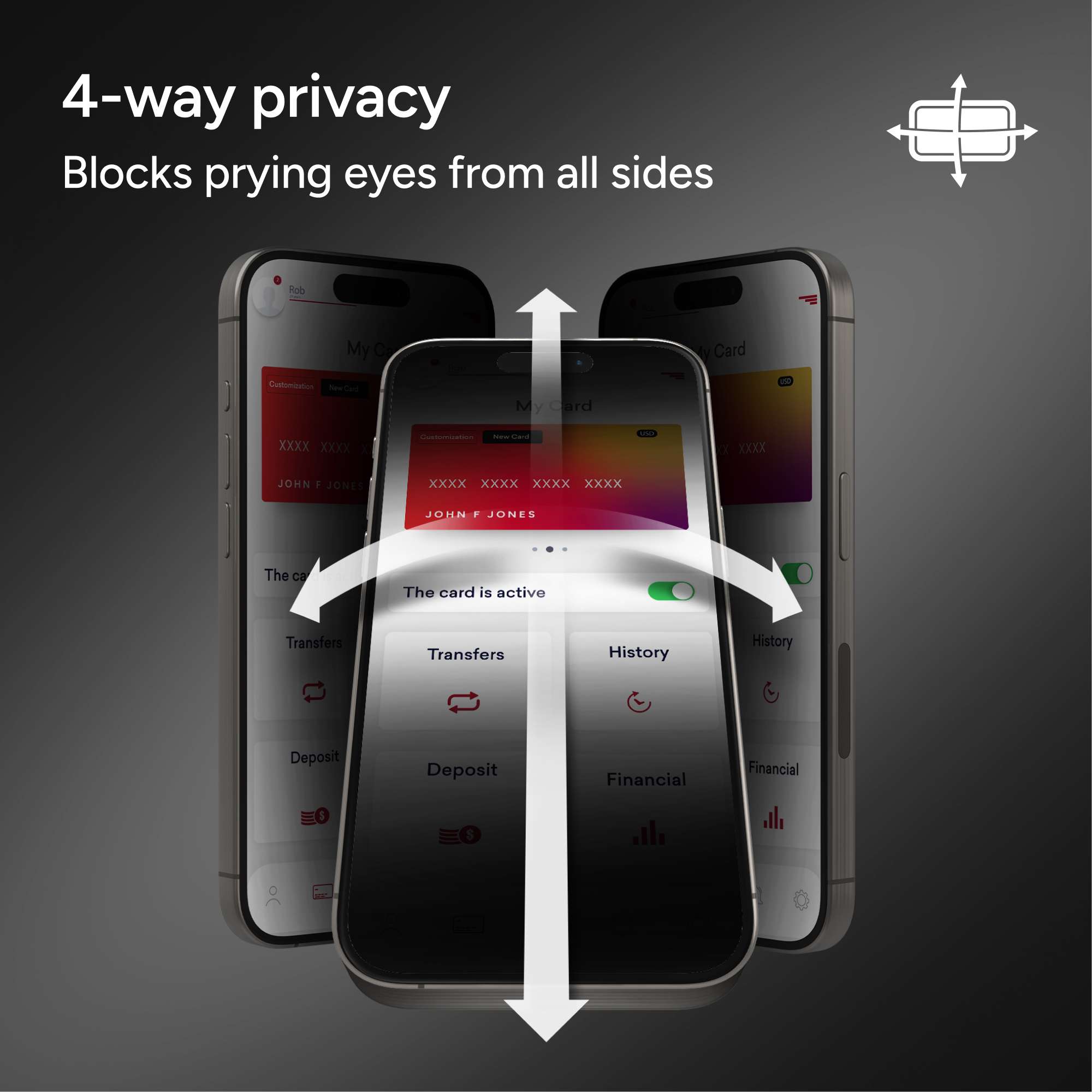ZAGG Glass Privacy XTR screen protector for iPhone 17 Pro Max — view 3