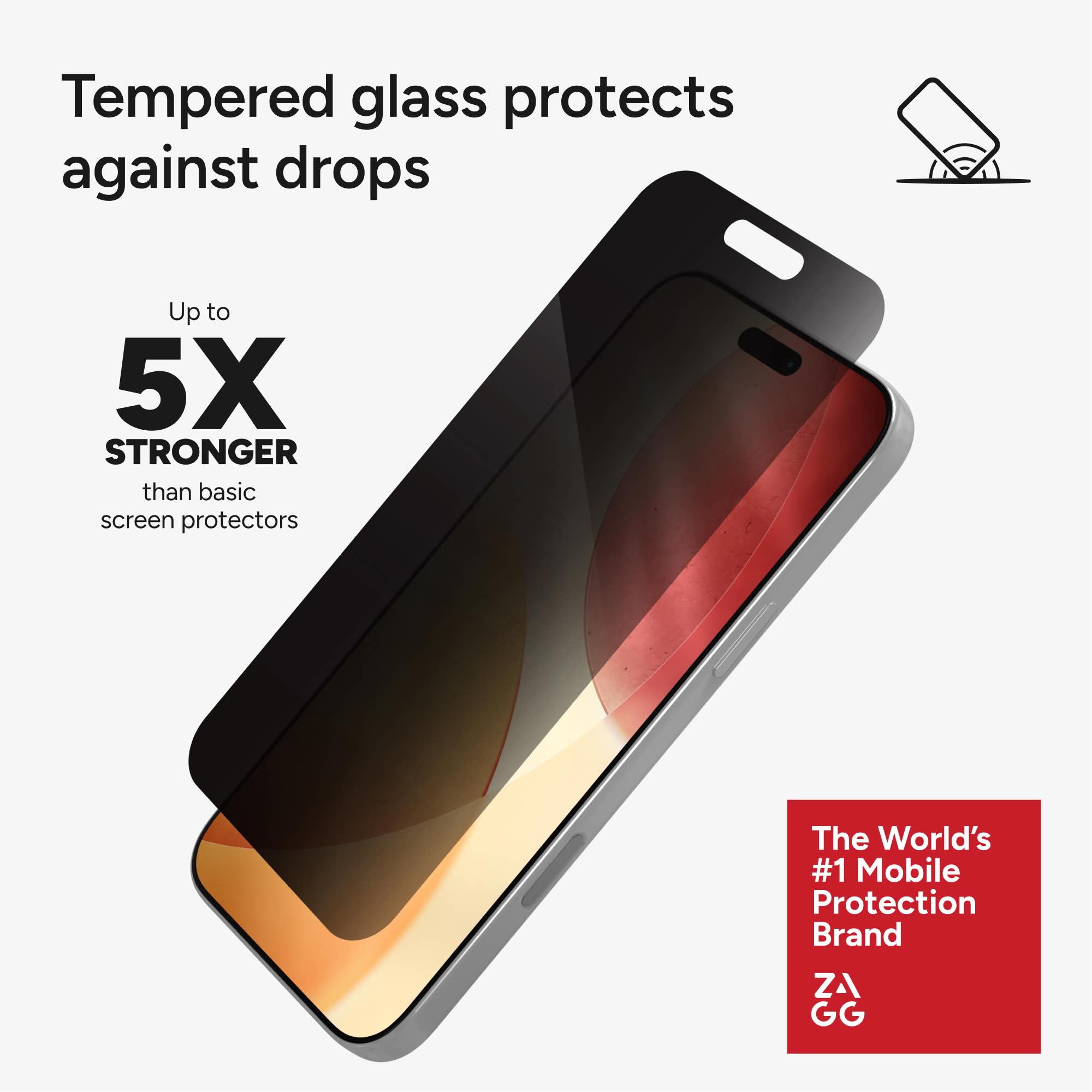 ZAGG Glass Elite Privacy screen protector for iPhone 17 Pro Max — view 3