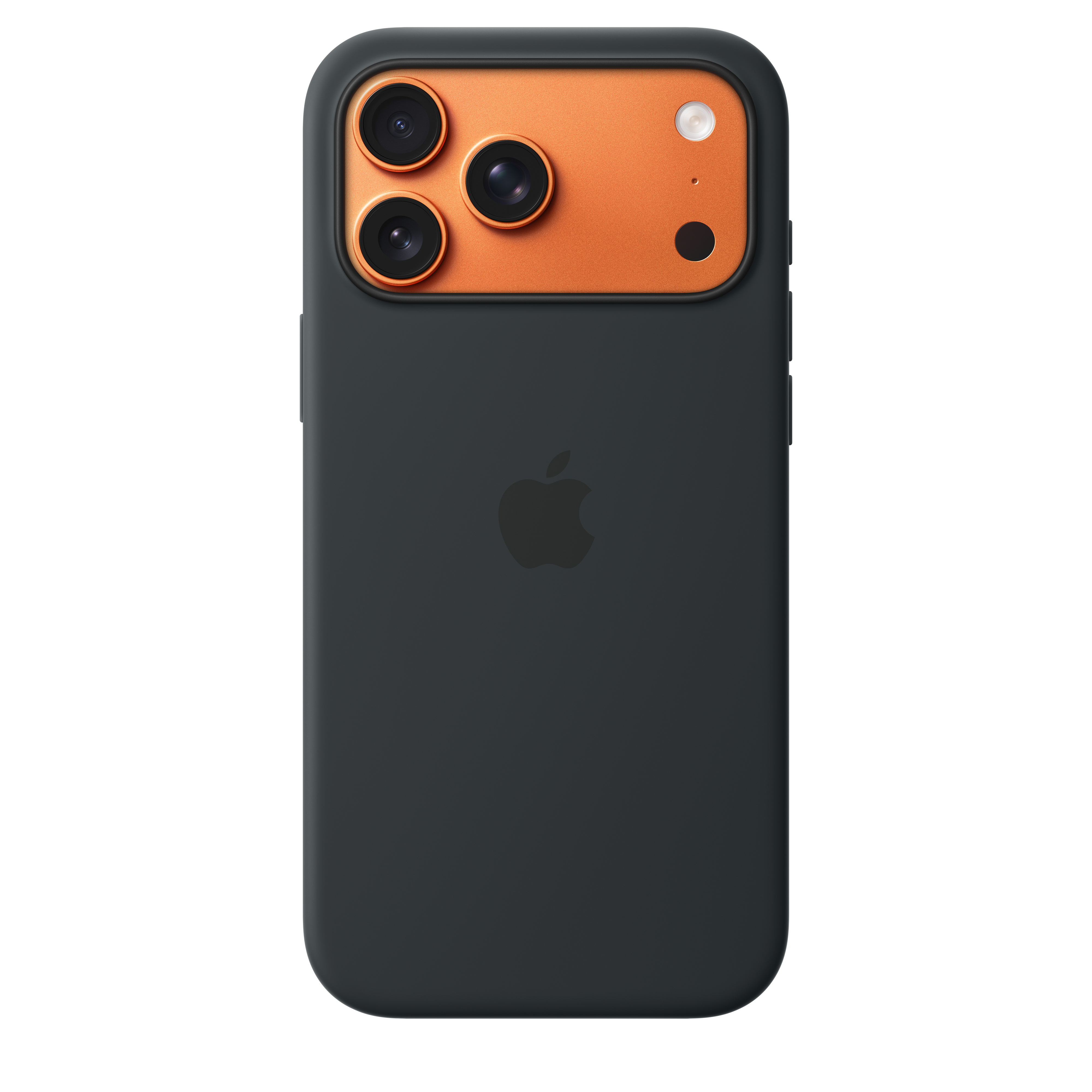 Apple iPhone 17 Pro Max Silicone Case with MagSafe in black with a soft-touch silicone exterior. — view 2
