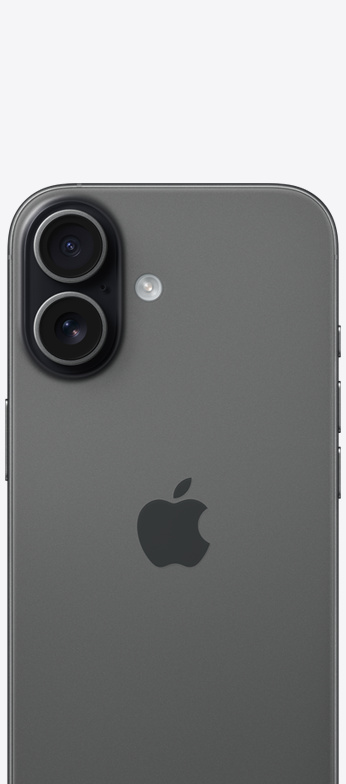 Apple iPhone 17 in Black showing the 6.3-inch ProMotion display and dual 48MP camera system — view 4