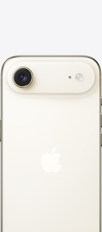 Apple iPhone Air in Light Gold with a slim titanium frame and a single 48MP Fusion camera on the back. — view 4