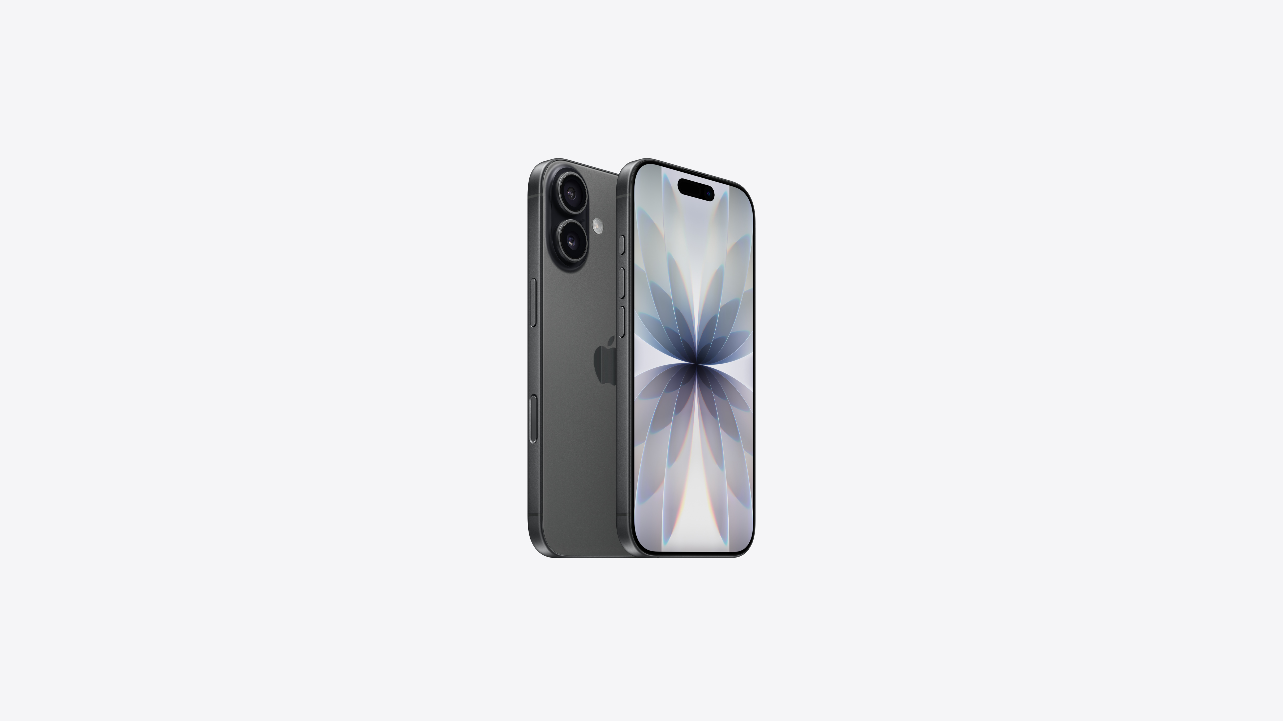 Apple iPhone 17 in Black showing the 6.3-inch ProMotion display and dual 48MP camera system — view 5
