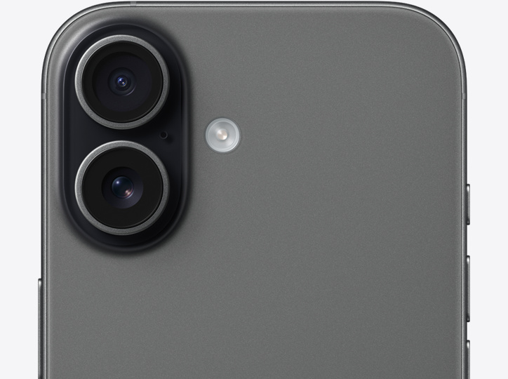 Apple iPhone 17 in Black showing the 6.3-inch ProMotion display and dual 48MP camera system — view 2