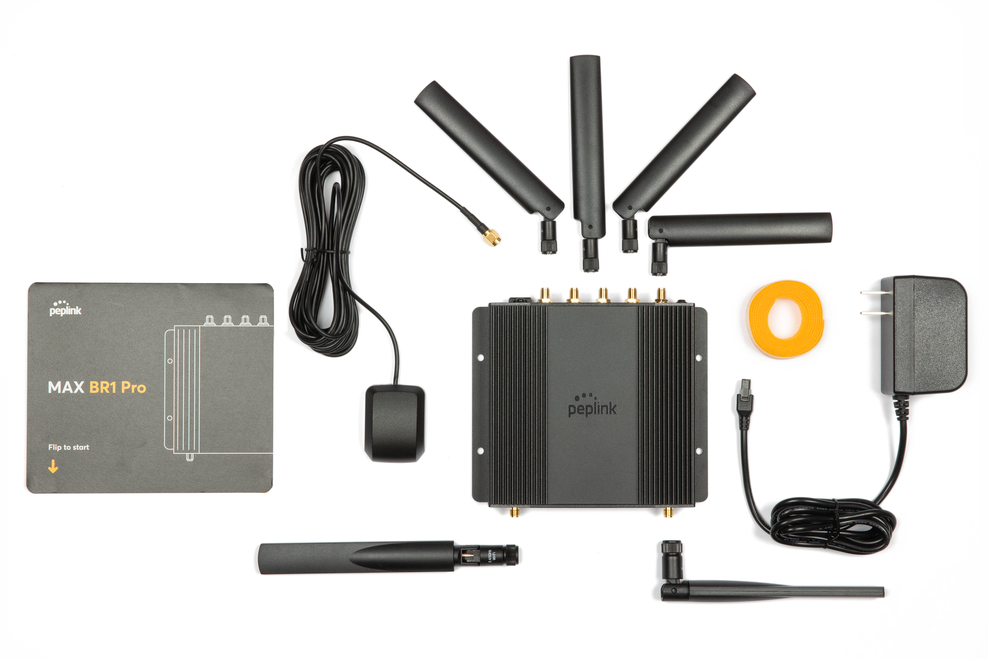 Peplink MAX BR1 Pro 5G cellular router with Wi-Fi 6 and included antenna set — view 2