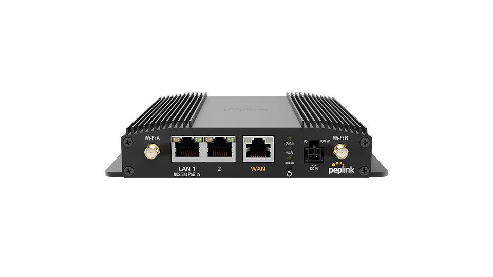 Peplink MAX BR1 Pro 5G cellular router with Wi-Fi 6 and included antenna set — view 5