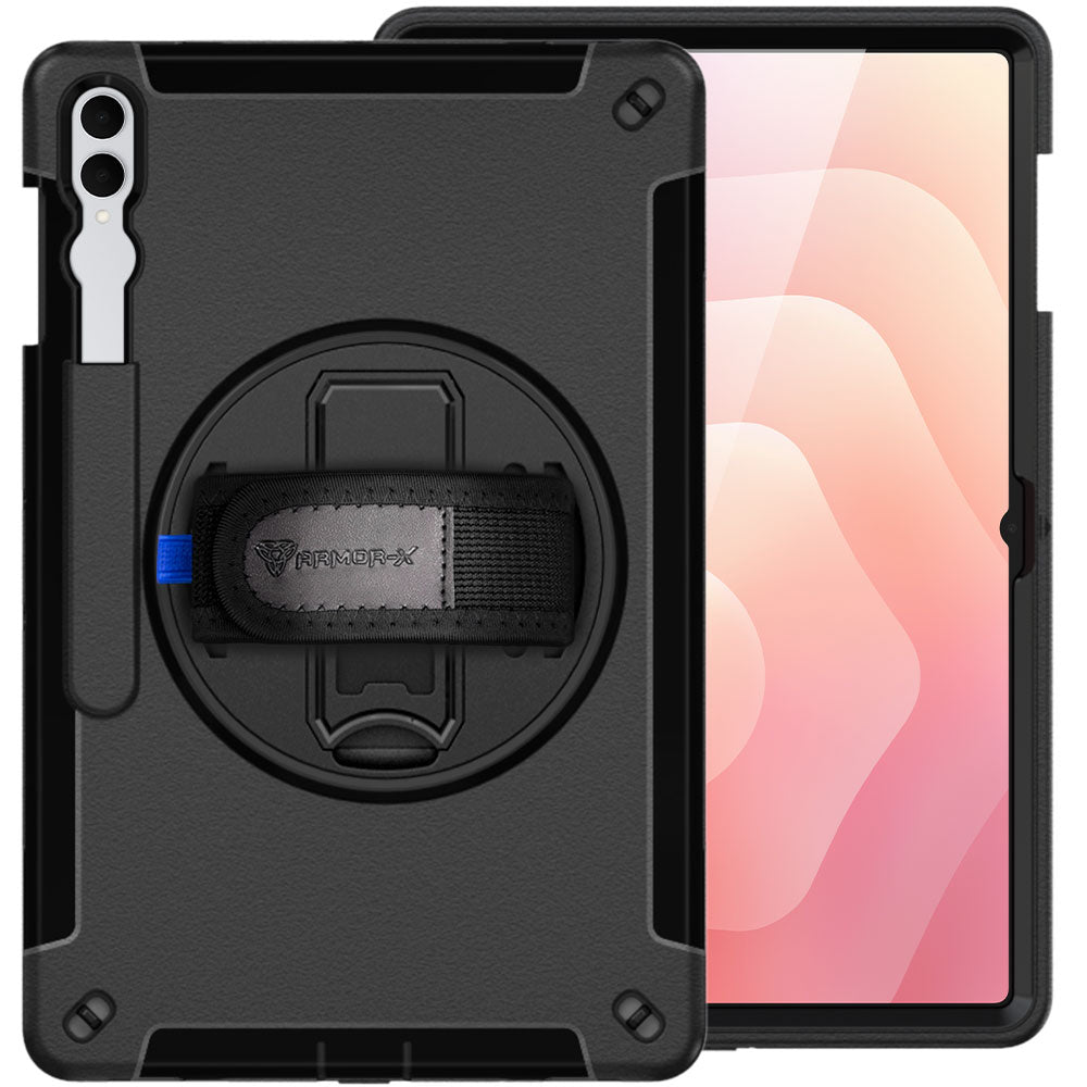 ARMOR-X RIN-SS-X930 Rugged Case for Samsung Galaxy Tab S11 Ultra with Hand Strap and Kickstand