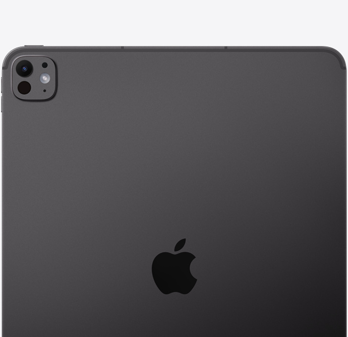 Apple iPad Pro 13-inch M5 in Space Black with standard glass showing Ultra Retina XDR display — view 2