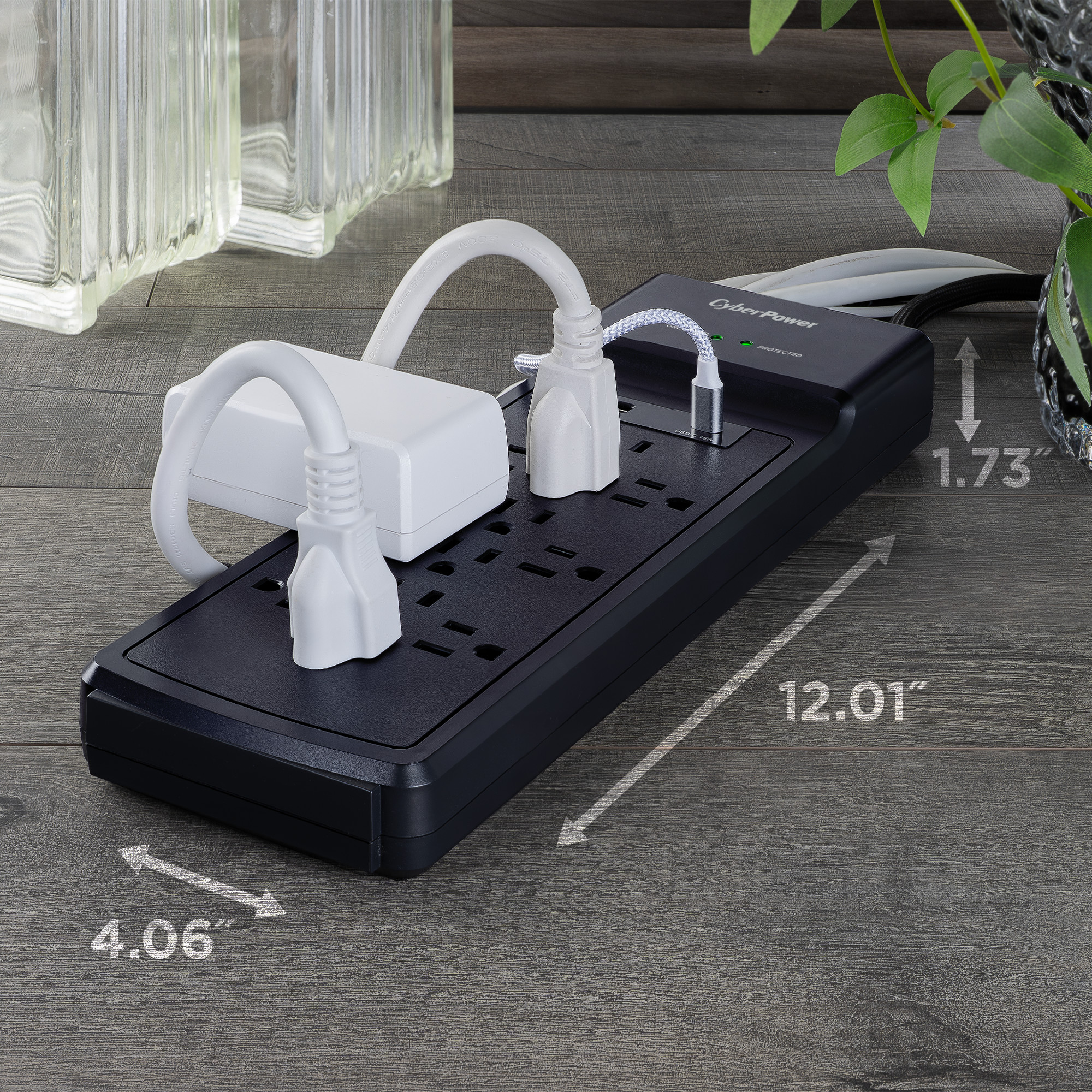 CyberPower CSP1206UC surge protector strip with 12 outlets and USB charging — view 6