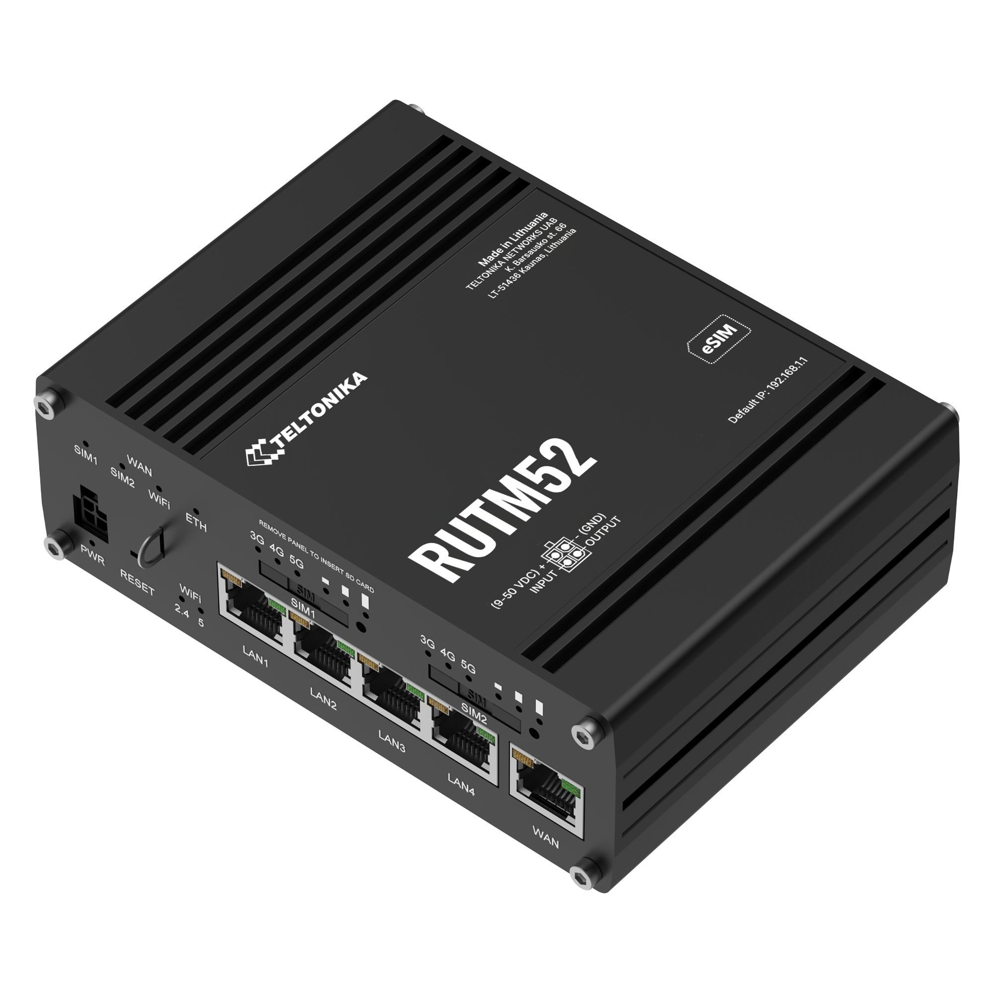 Teltonika RUTM52 Dual 5G Router with Dual SIM, eSIM and Wi-Fi 5 – North America