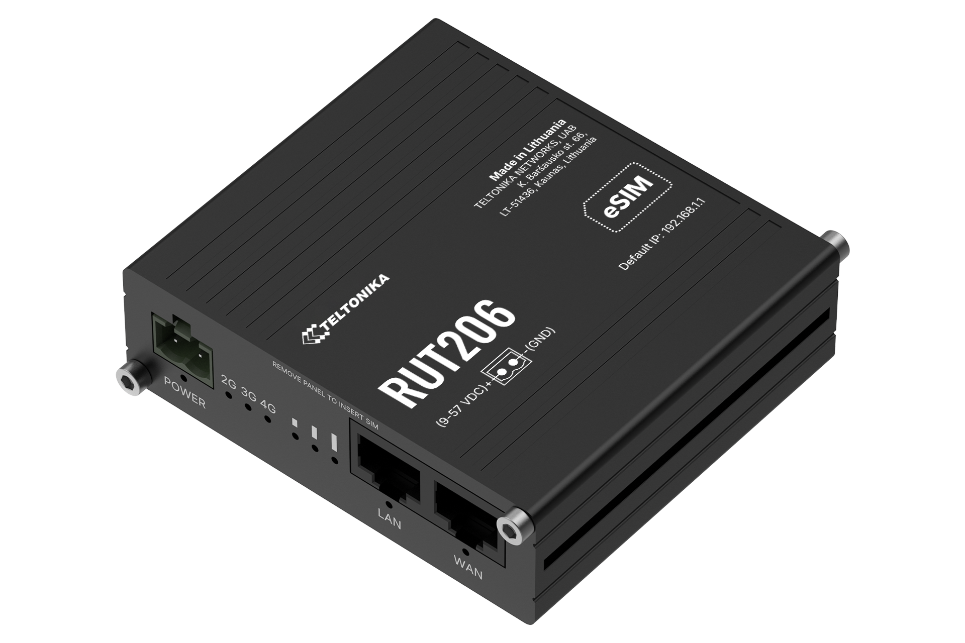 Teltonika RUT206 compact industrial 4G LTE cellular router — view 2