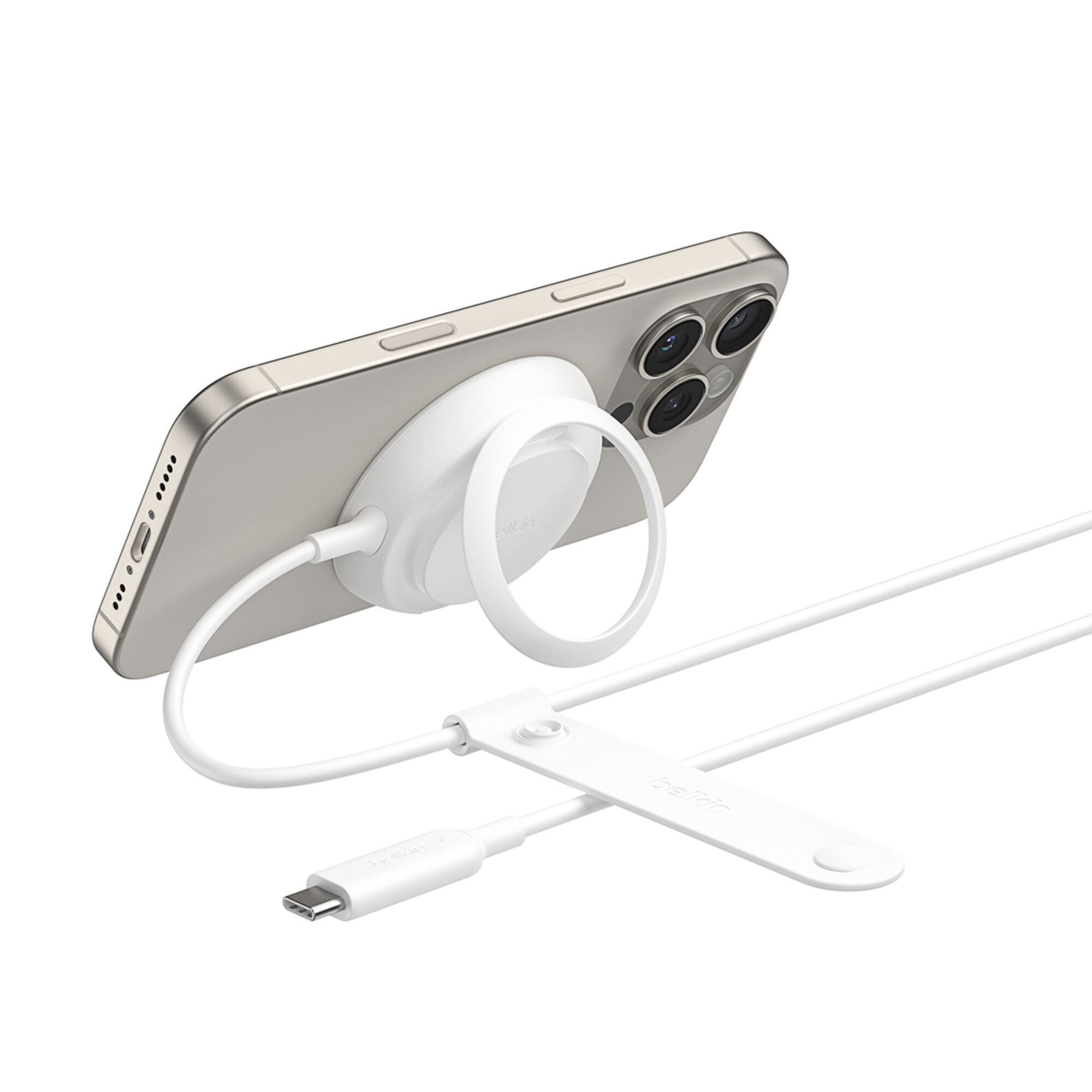 Belkin UltraCharge Magnetic Charger with Qi2 25W, White