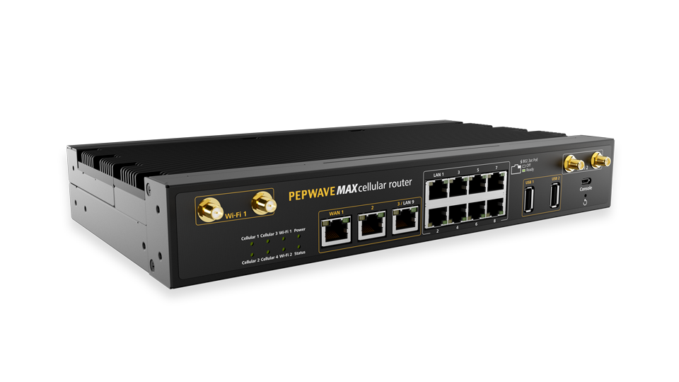 Peplink MAX HD4 MBX quad-modem gigabit LTE SD-WAN router chassis — view 3