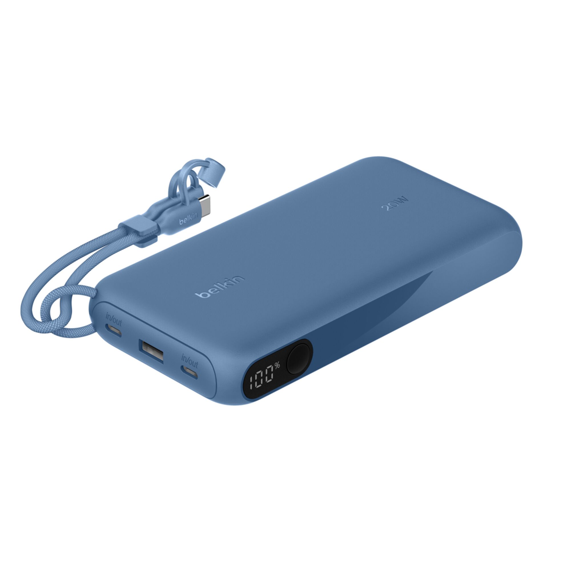 Belkin BoostCharge Power Bank 20K with Display, 20W USB-C, Blue