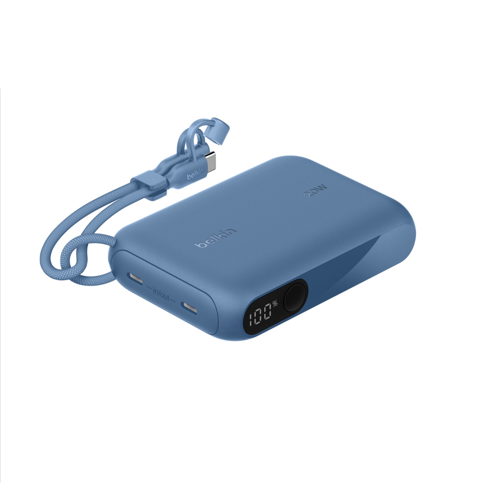 Belkin BoostCharge Power Bank 10K with Display, 20W USB-C, Blue