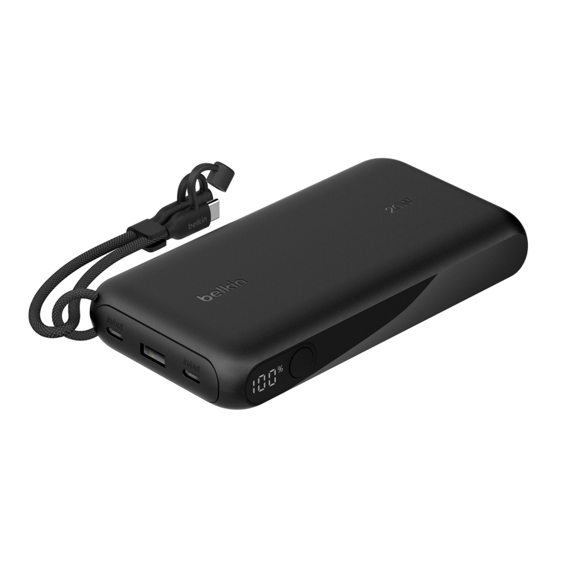 Belkin BoostCharge Power Bank 20K with Display, 20W USB-C, Black