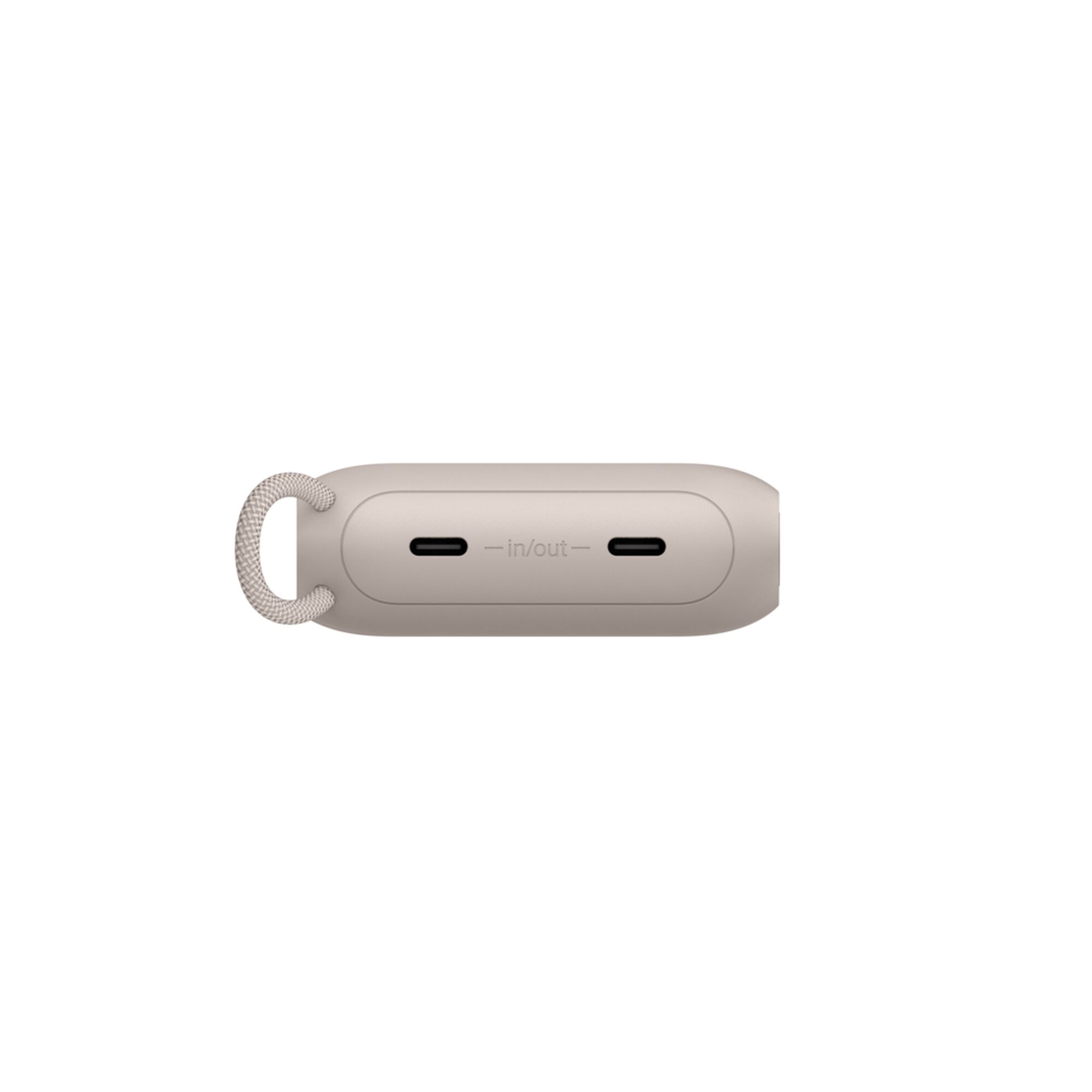 Sand-coloured Belkin BoostCharge 10,000 mAh power bank with a digital battery display and two USB-C ports. — view 11