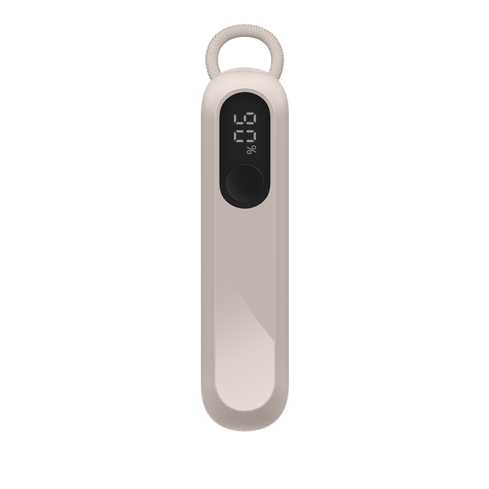 Sand-coloured Belkin BoostCharge 10,000 mAh power bank with a digital battery display and two USB-C ports. — view 13
