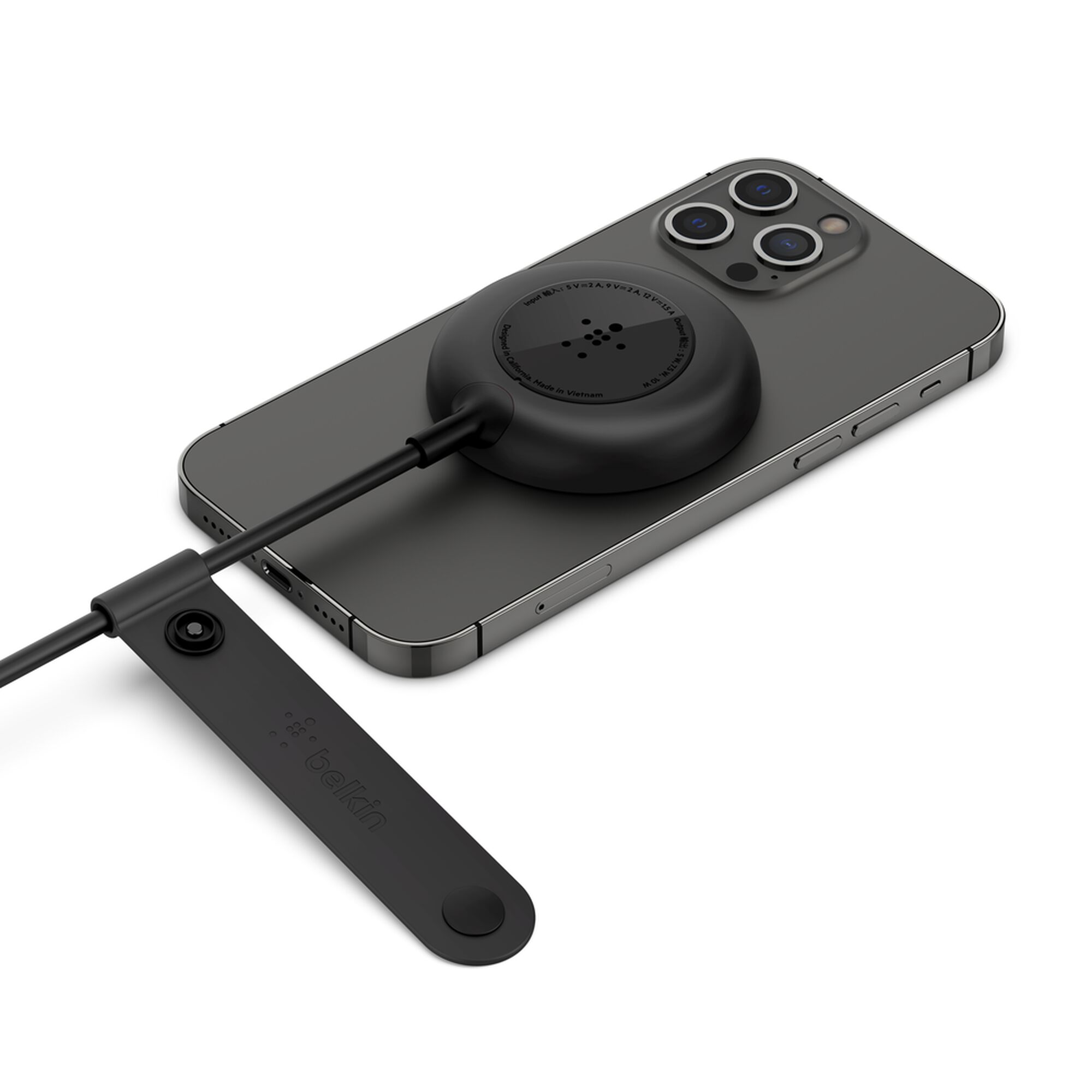Belkin BoostCharge Magnetic Portable Wireless Charger Pad 7.5W with 20W Power Supply, Black