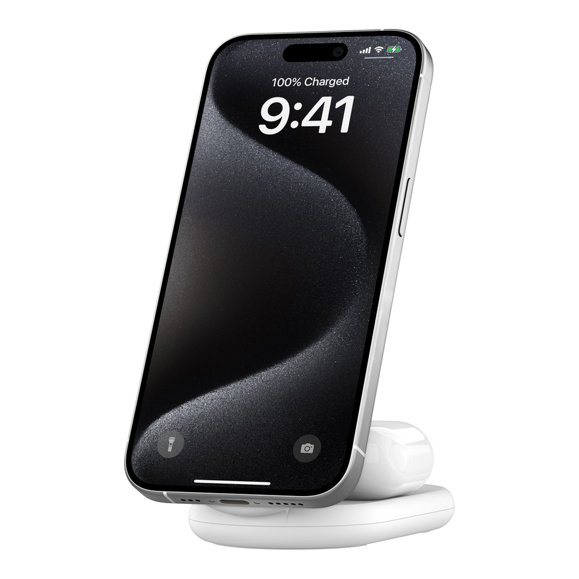 Belkin BoostCharge 2-in-1 Magnetic Foldable Wireless Charger with Qi2 15W, White
