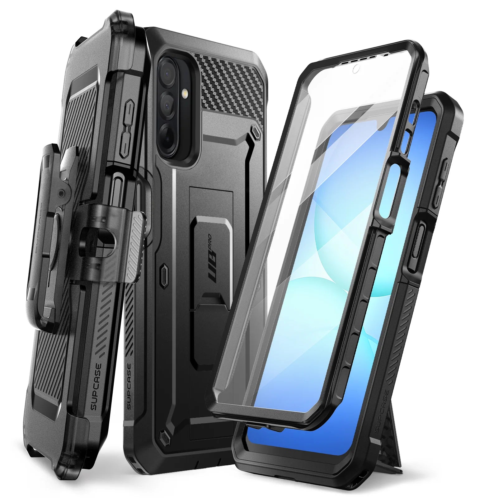 SUPCASE UB Pro Series Galaxy A17 5G Rugged Holster Case with Screen Protector, Black