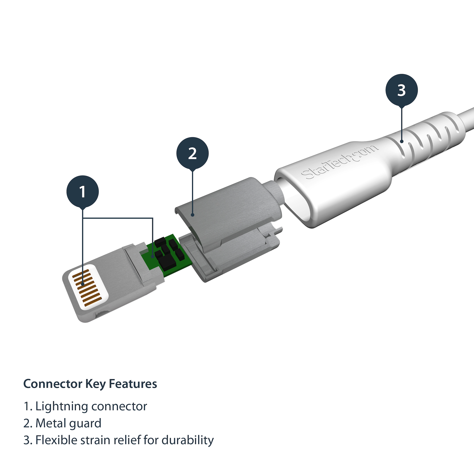 StarTech RUSBLTMM2M rugged USB-A to Lightning cable — view 3