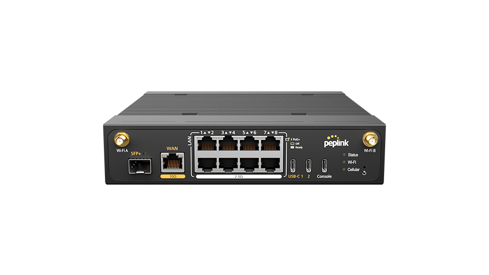 Peplink Balance 310 5G SD-WAN branch router with embedded global 5G modem — view 5