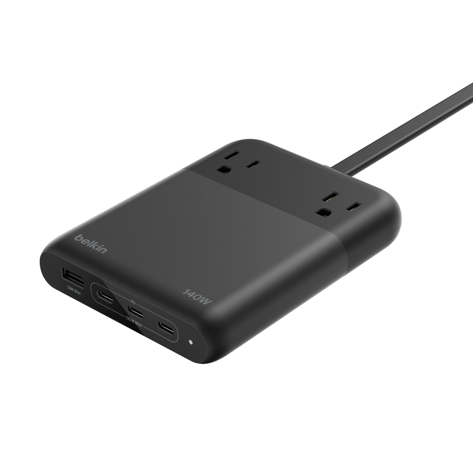 Belkin 2-Outlet Charging Station with USB-A and 3 USB-C Ports 140W, Black (SRZ003BG5)