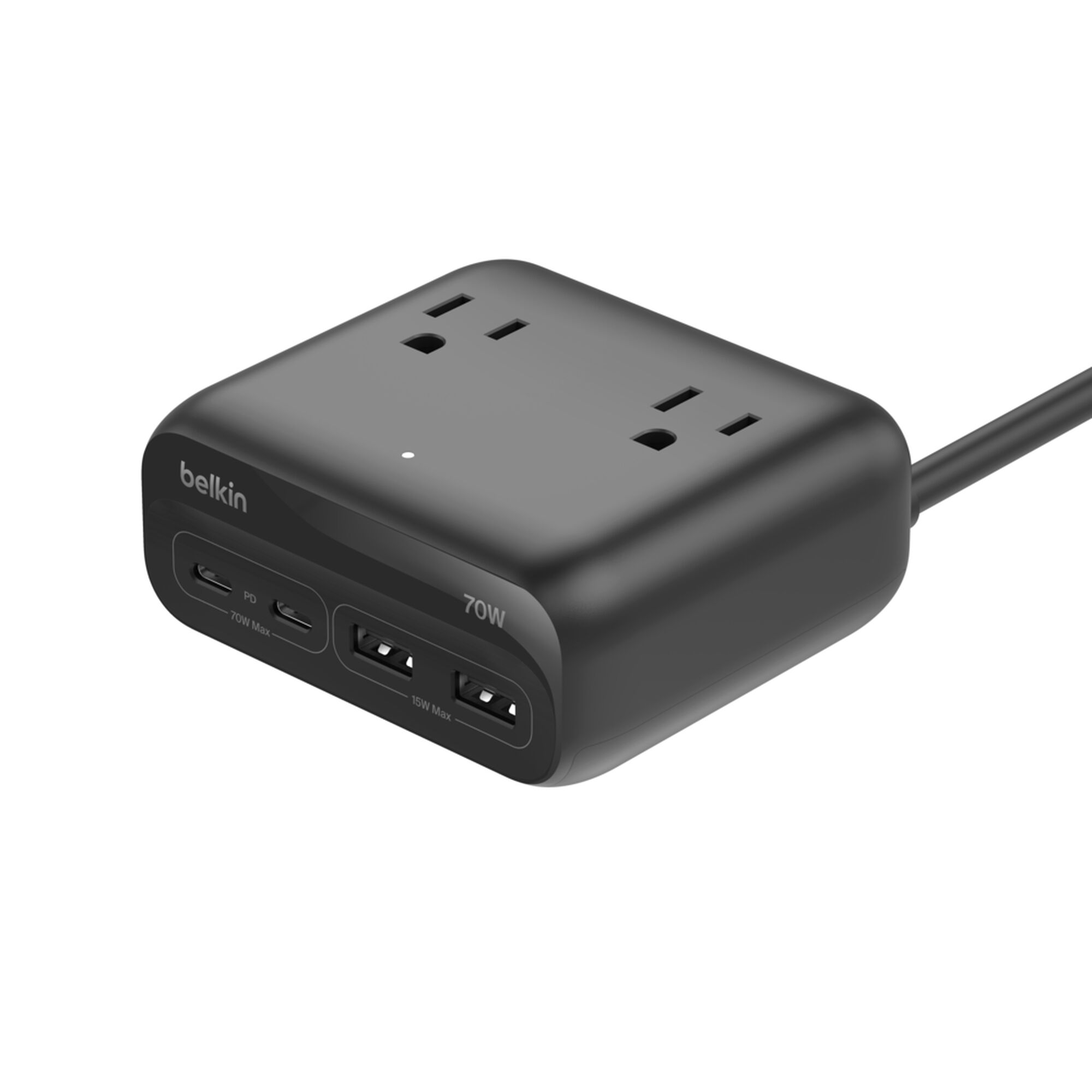 Belkin 3-Outlet Charging Station with 2 USB-A and 2 USB-C Ports 70W (SRZ001BG5)