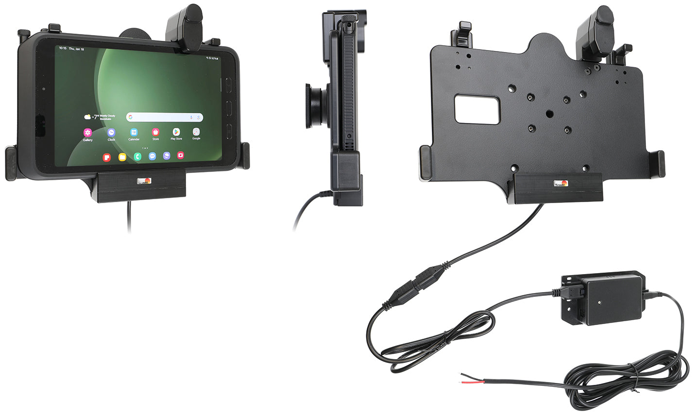 ProClip USA Hard-Wired Pogo Pin Charging Cradle with Spring Lock for Samsung Galaxy Tab Active5 and Tab Active3