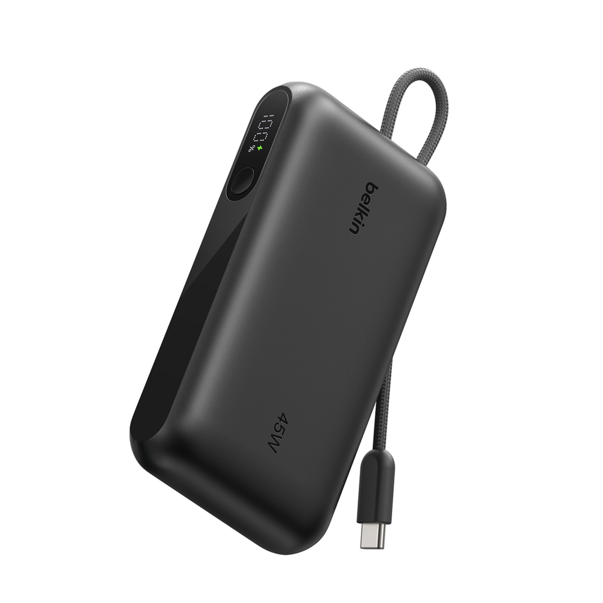 Belkin UltraCharge Power Bank 10K 45W with Integrated USB-C Cable and Display, Black