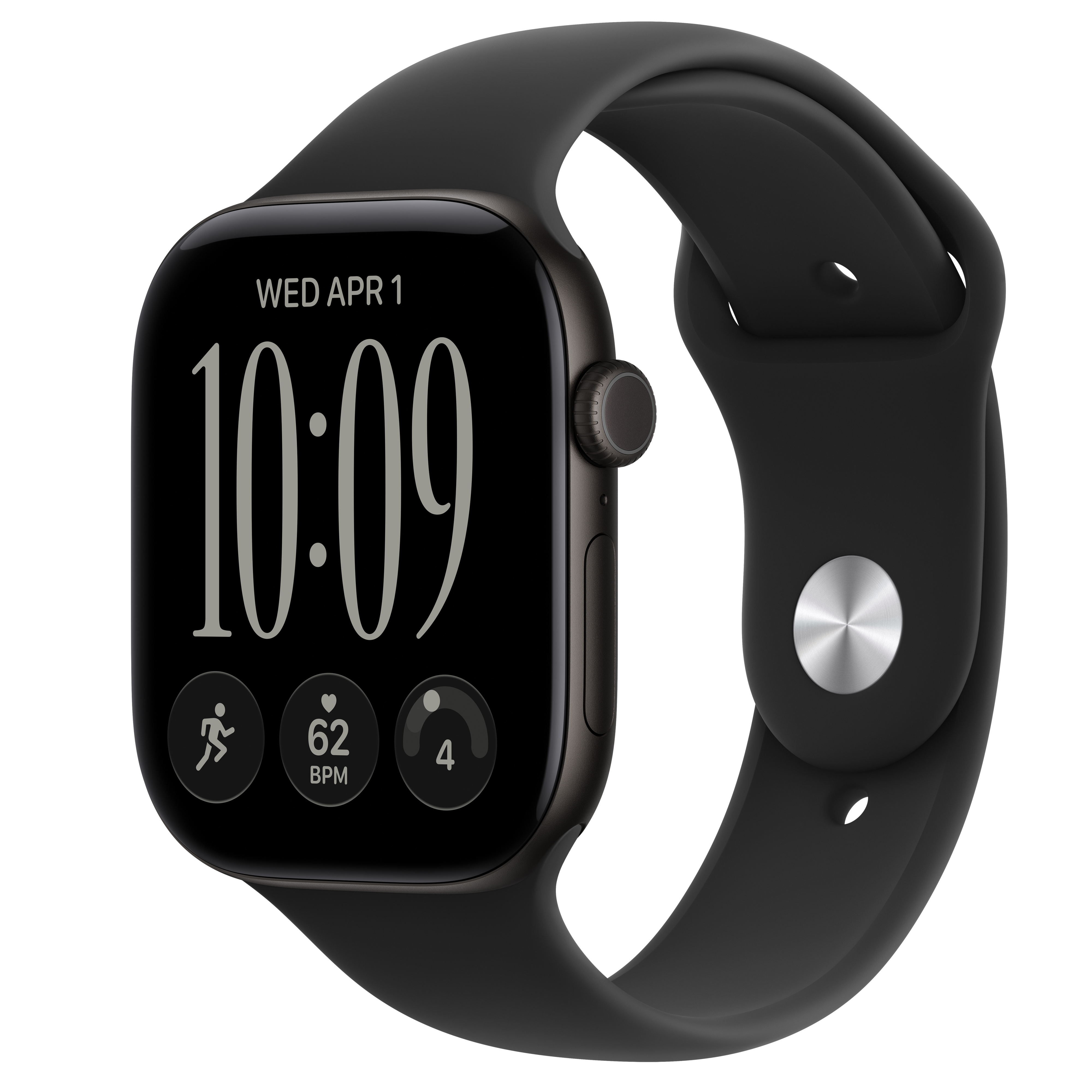 Apple Watch Series 12 GPS + Cellular 46mm Black Aluminum Case with Black Sport Band - M/L