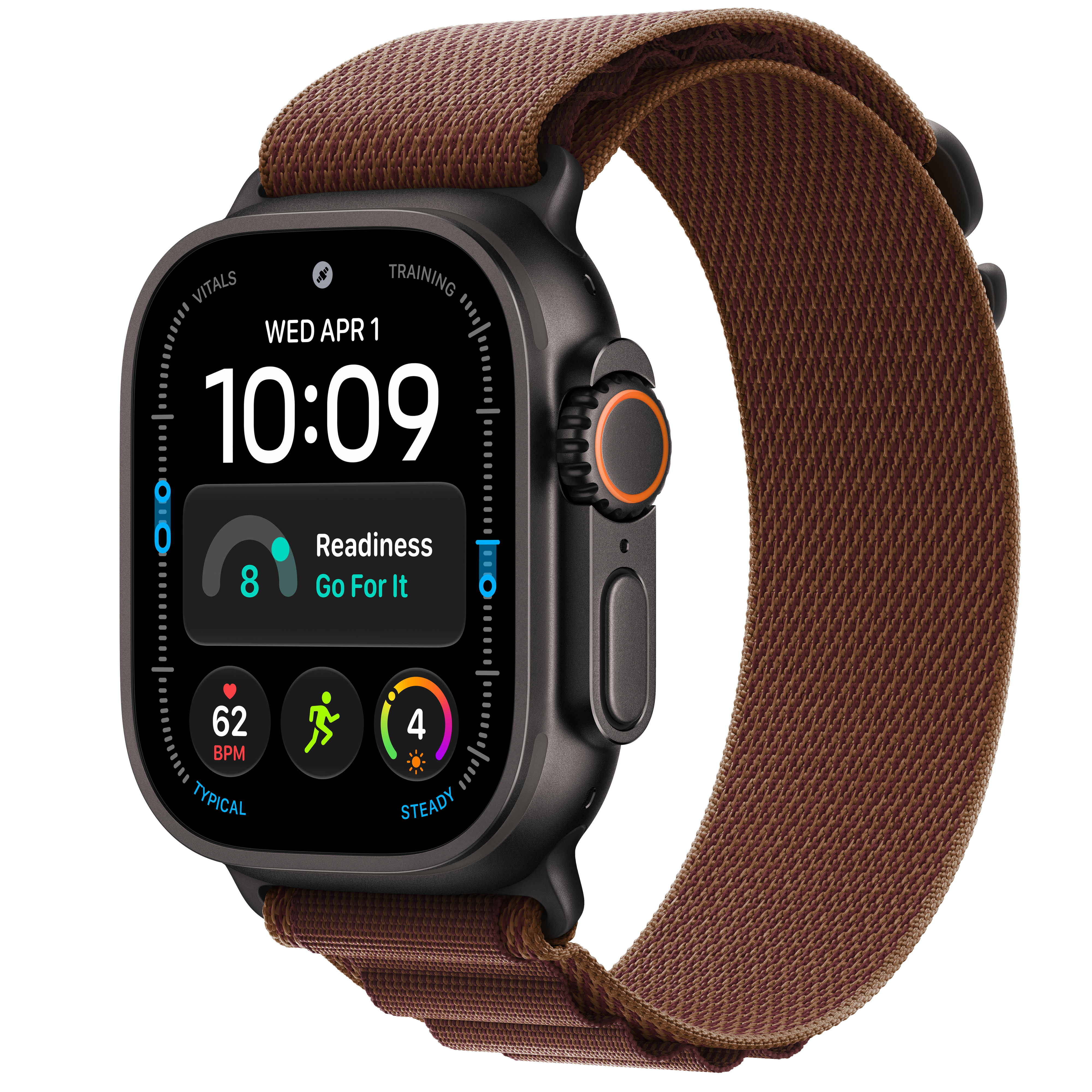 Apple Watch Ultra 4 GPS + Cellular 49mm Black Titanium Case with Burgundy Alpine Loop - Small