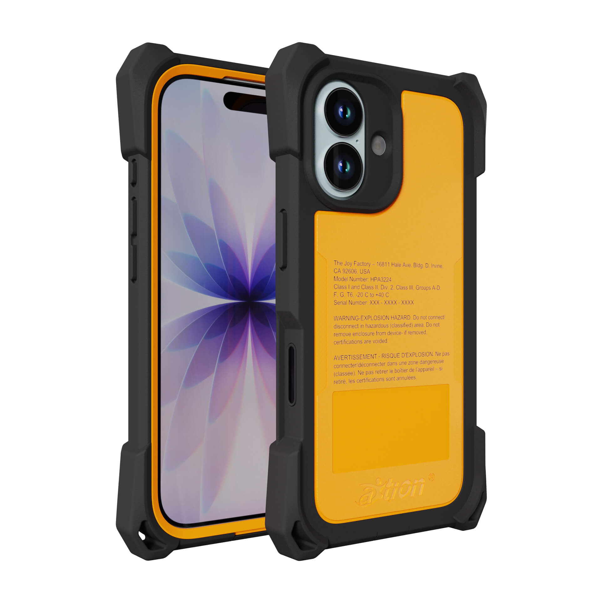 Joy Factory aXtion Extreme HazLoc Rugged Case for iPhone 17, Yellow