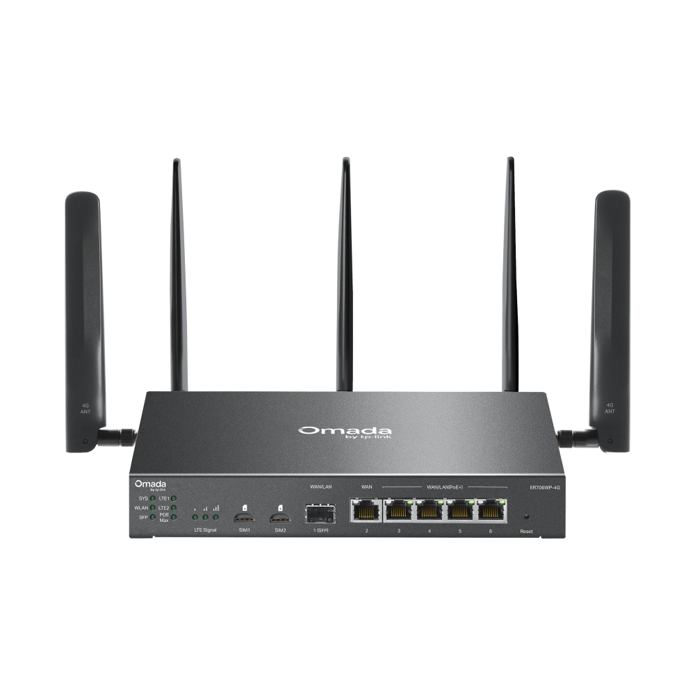 Omada 4g+ Ax3000 VPN Gateway W/ 4 POE+