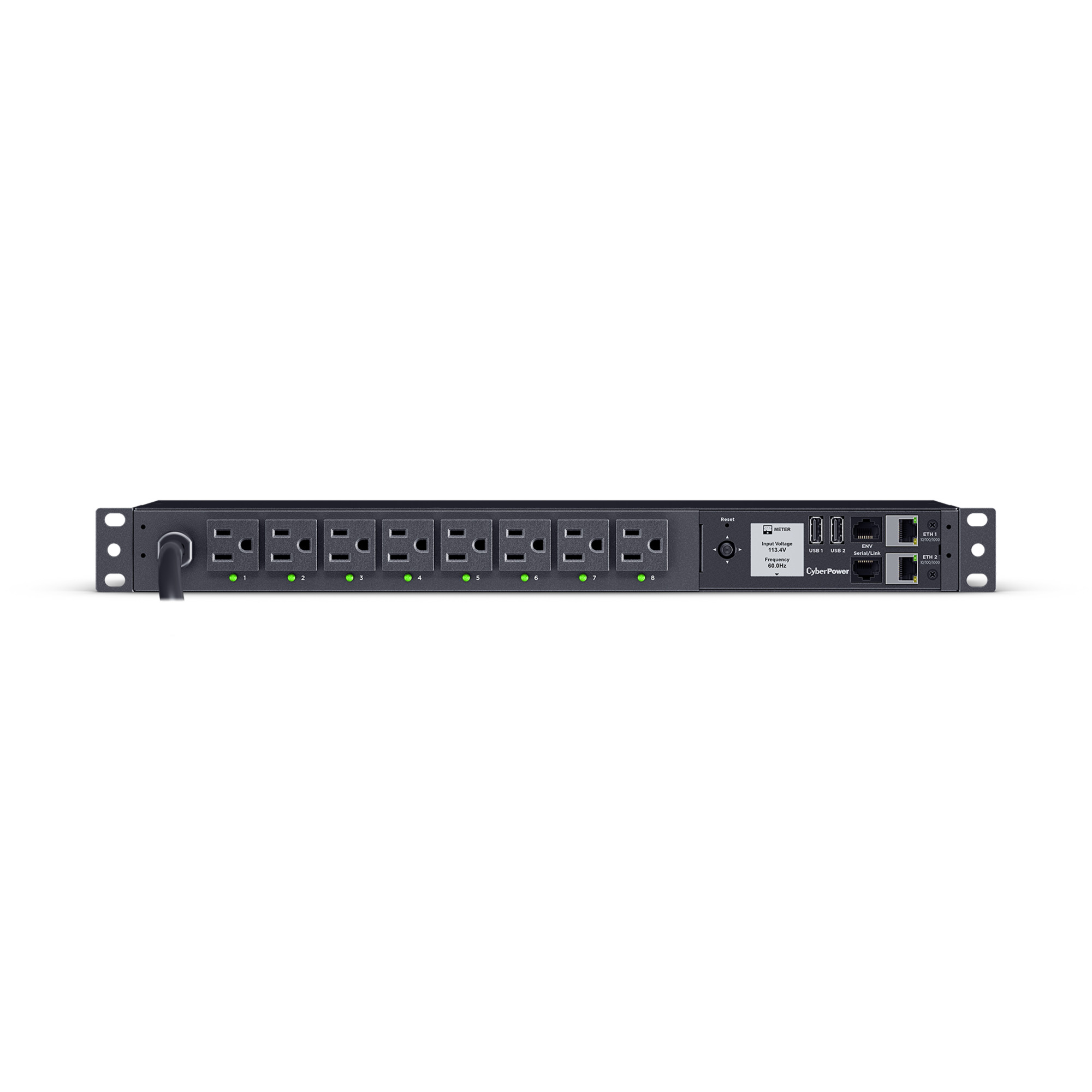 8 Outlets, 12 Ft, Nema 5-15p, Black