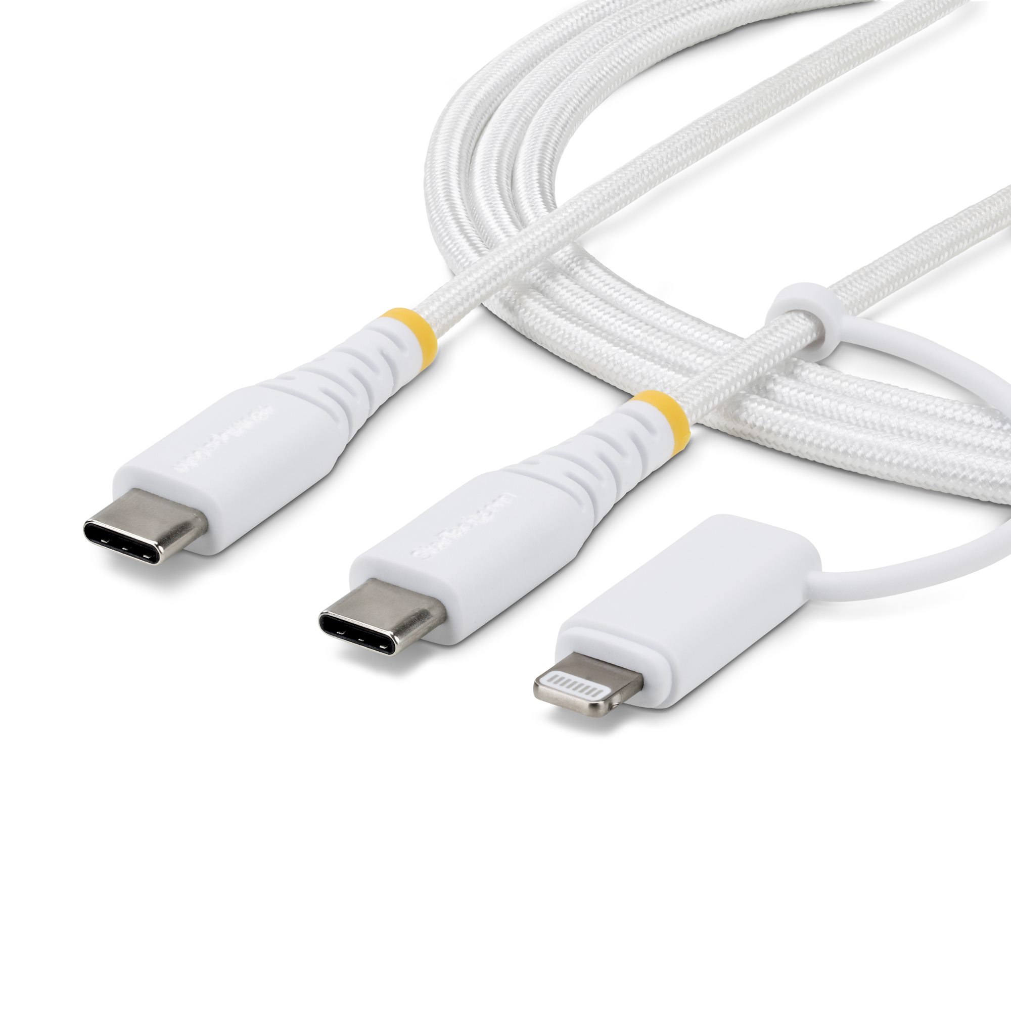 StarTech.com 2M-U2-LNTC-CABLE 2m 2-in-1 USB-C Charging Cable with Apple MFi Lightning Adapter