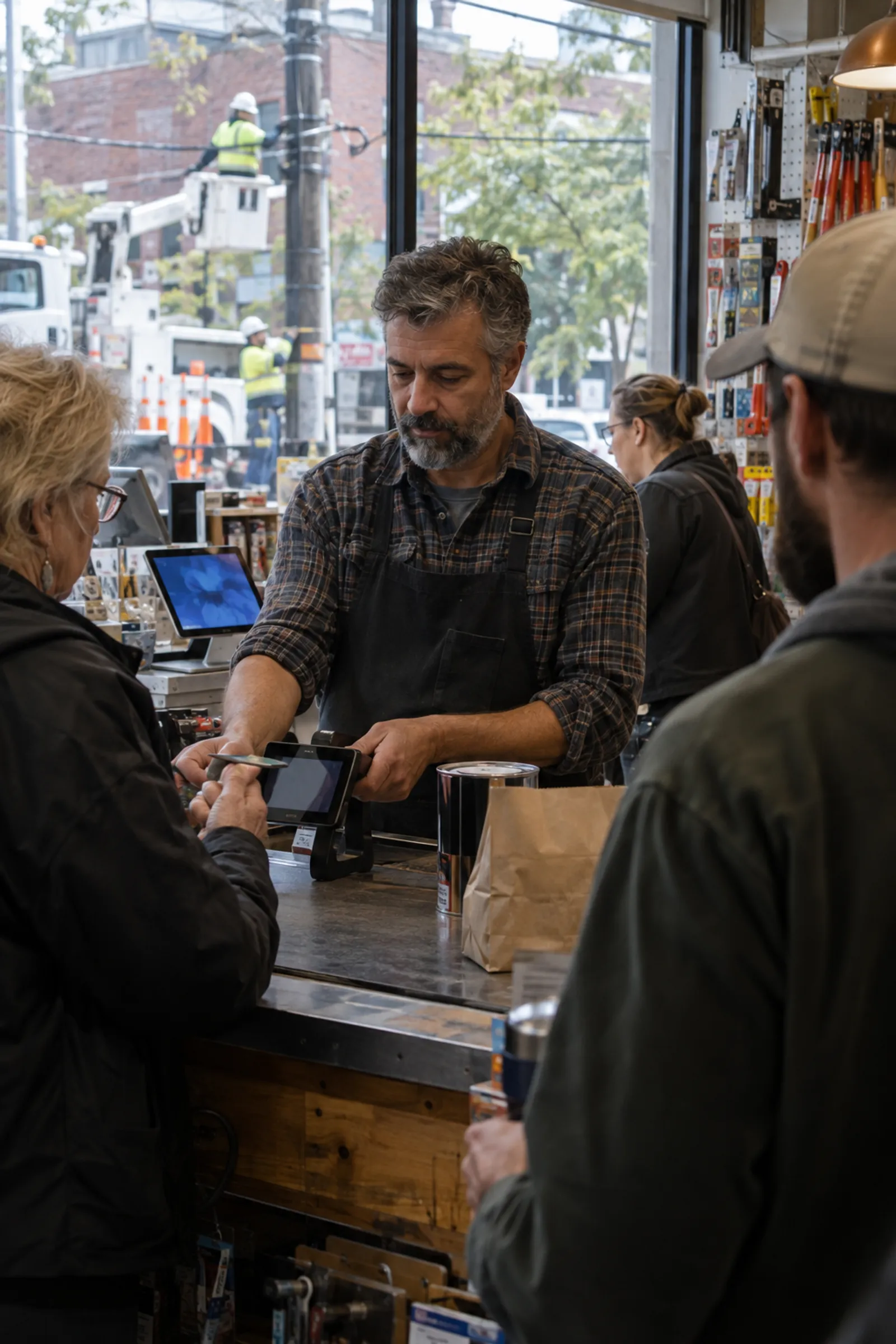 Store staying open while the street's cable service is down