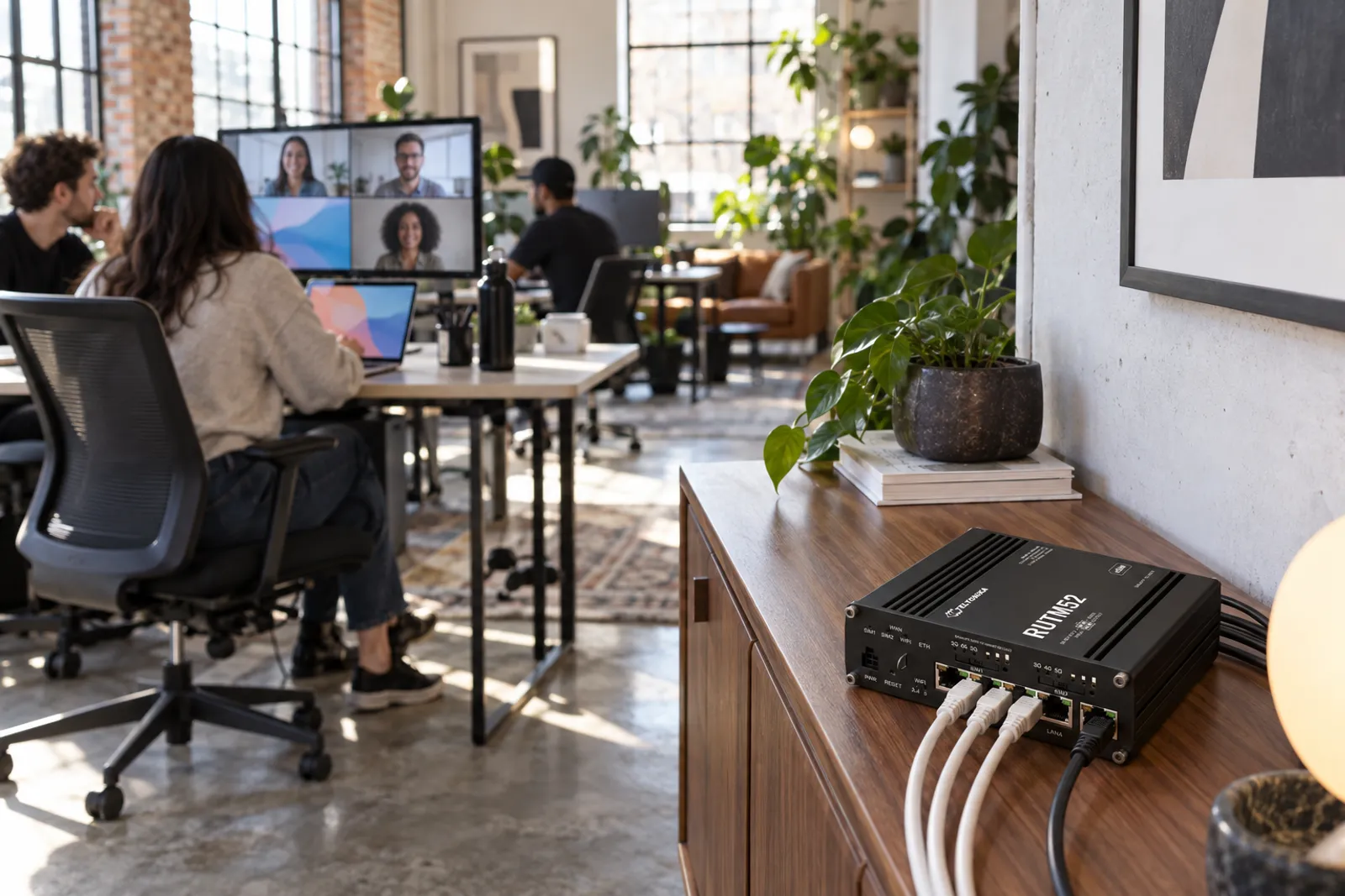 Loft office running on 5G business internet