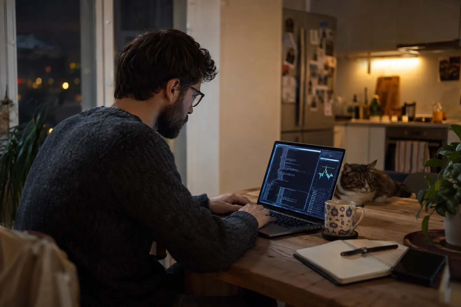 Engineer fixing a remote site from home